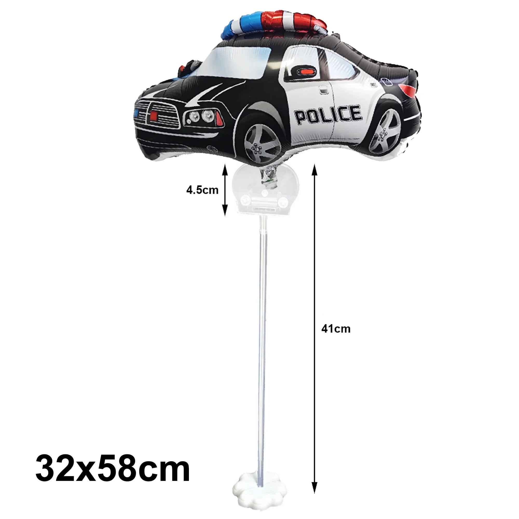 🚓Zoom into Action! Police Car Birthday Balloon Set for Little Heroes Turning 4, 5 or 6! - ThiGui