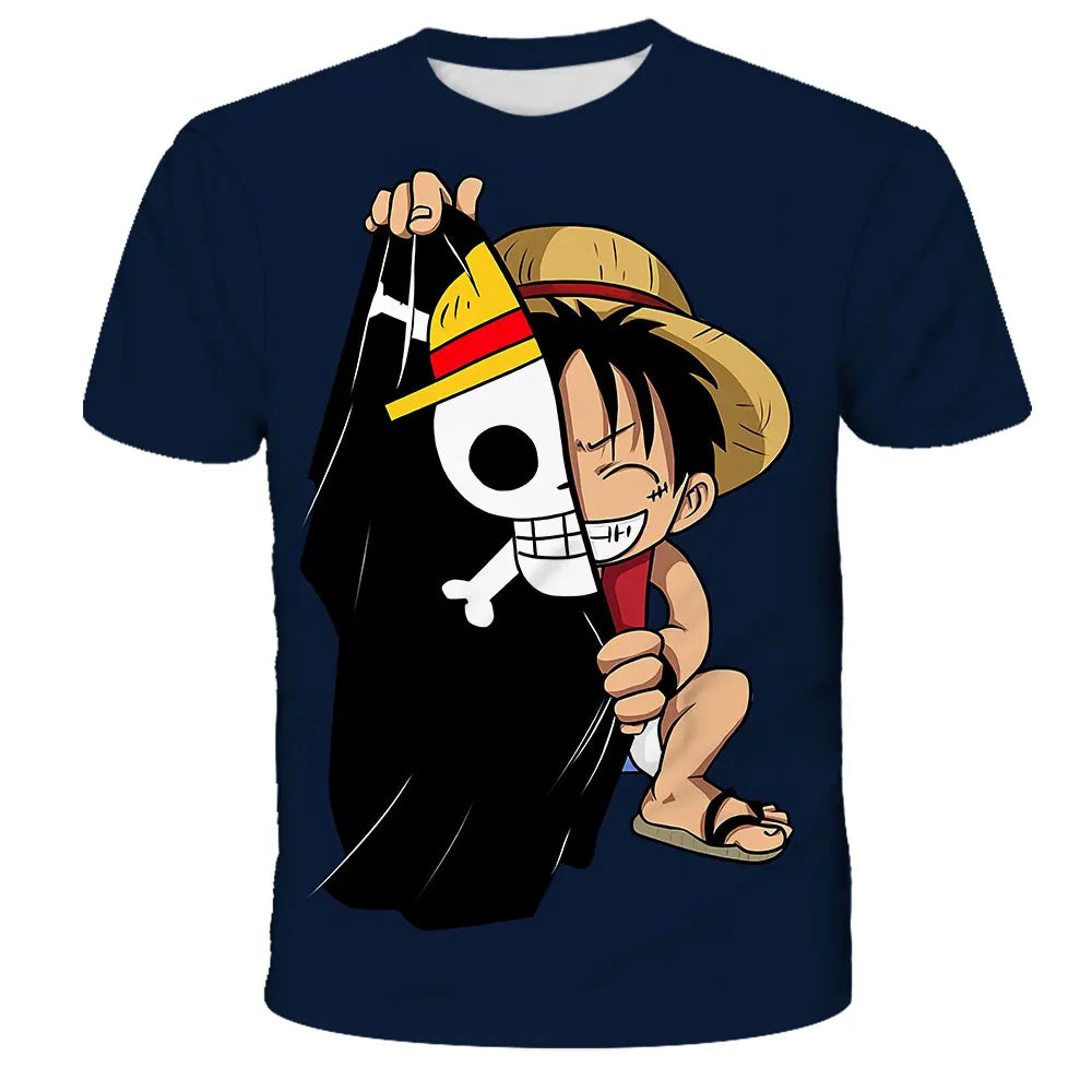⚓🔥 Cool Pirate Energy Boys T-Shirt – Luffy Adventure Summer Tee 🔥⚓ - ThiGui