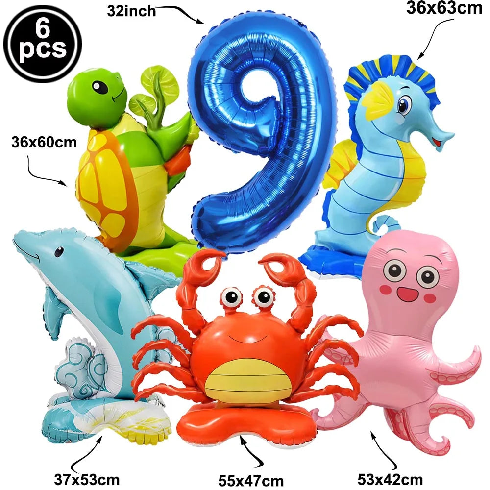 🐠 Under the Sea Birthday Balloon Set – Dive into a Magical Ocean Party! 🌊🎈 - ThiGui