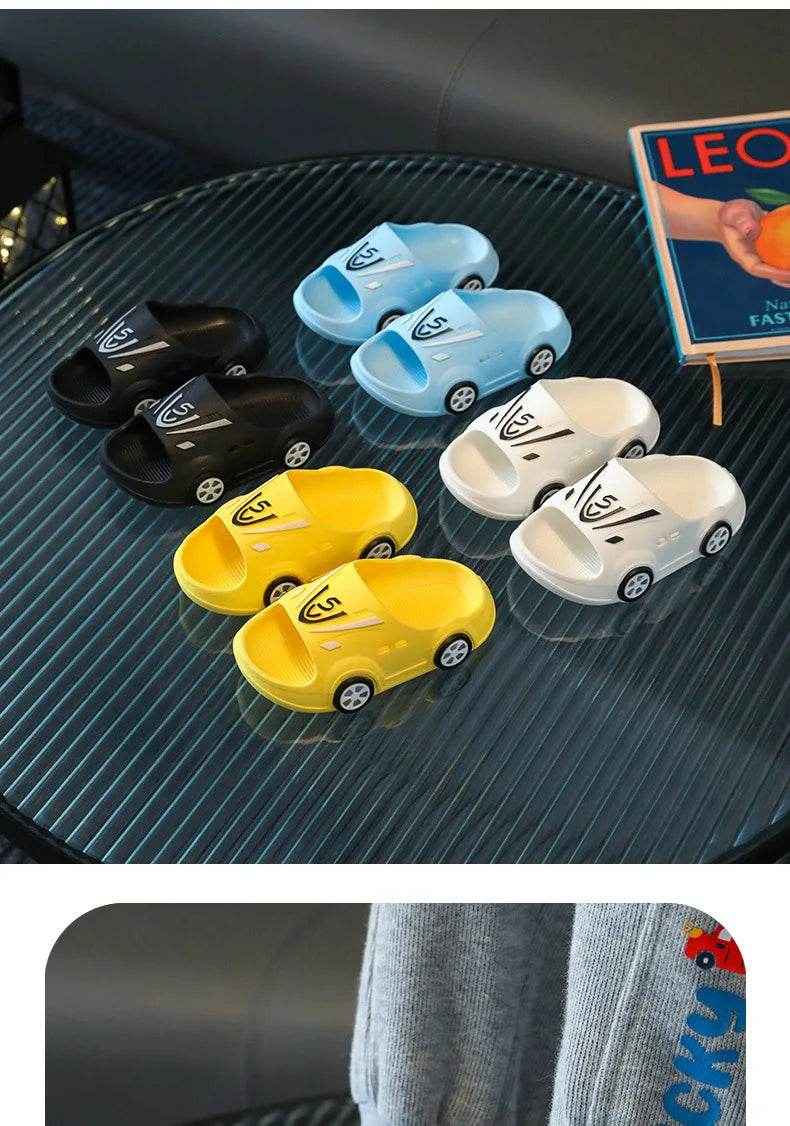 👟Vroom Vroom! Cool Cartoon Car Slippers for Boys – Comfy, Grippy & Super Fun! - ThiGui