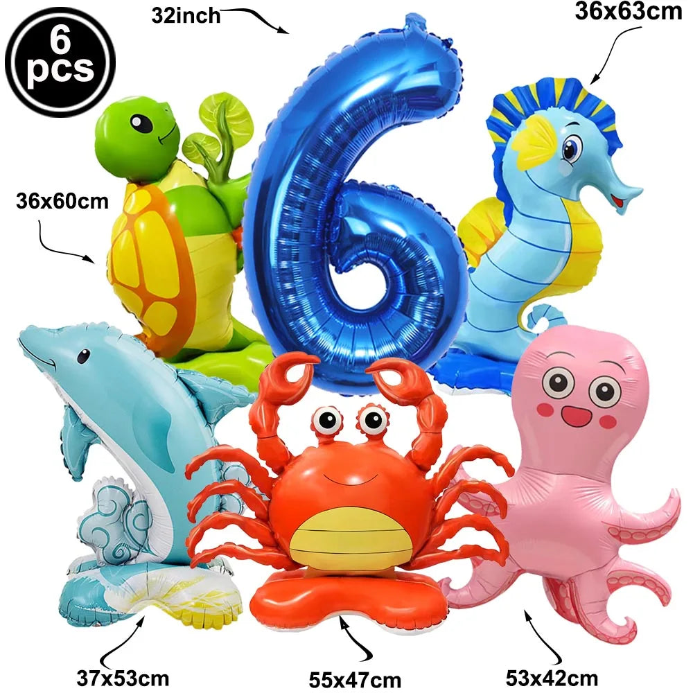 🐠 Under the Sea Birthday Balloon Set – Dive into a Magical Ocean Party! 🌊🎈 - ThiGui