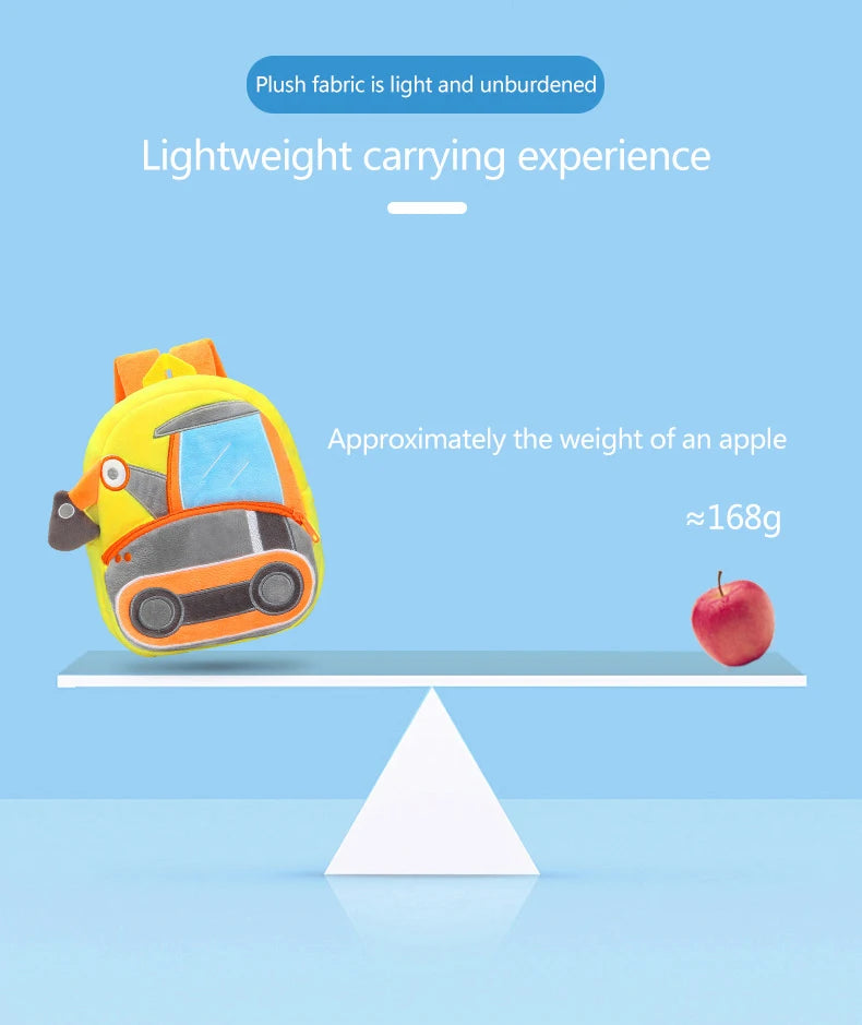 🚧👷‍♂️ Excavator Plush Backpack – Soft & Fun Schoolbag for Tiny Construction Fans! 🎒💛 - ThiGui