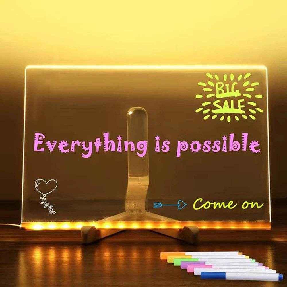 ✍️LED Drawing Note Board for Boys Who Love Doodling in Colorful Glowing Lights - ThiGui