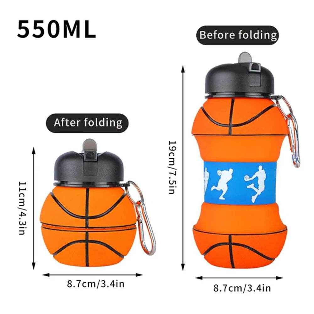 💧Foldable Sports Ball Water Bottle for Boys That’s Fun Practical and Perfect for School or Play - ThiGui
