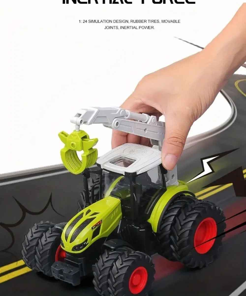 🚜 Big Wheels, Bright Lights – Farm Tractor Toy with Sounds & Trailer Fun! 🎶🌾 - ThiGui