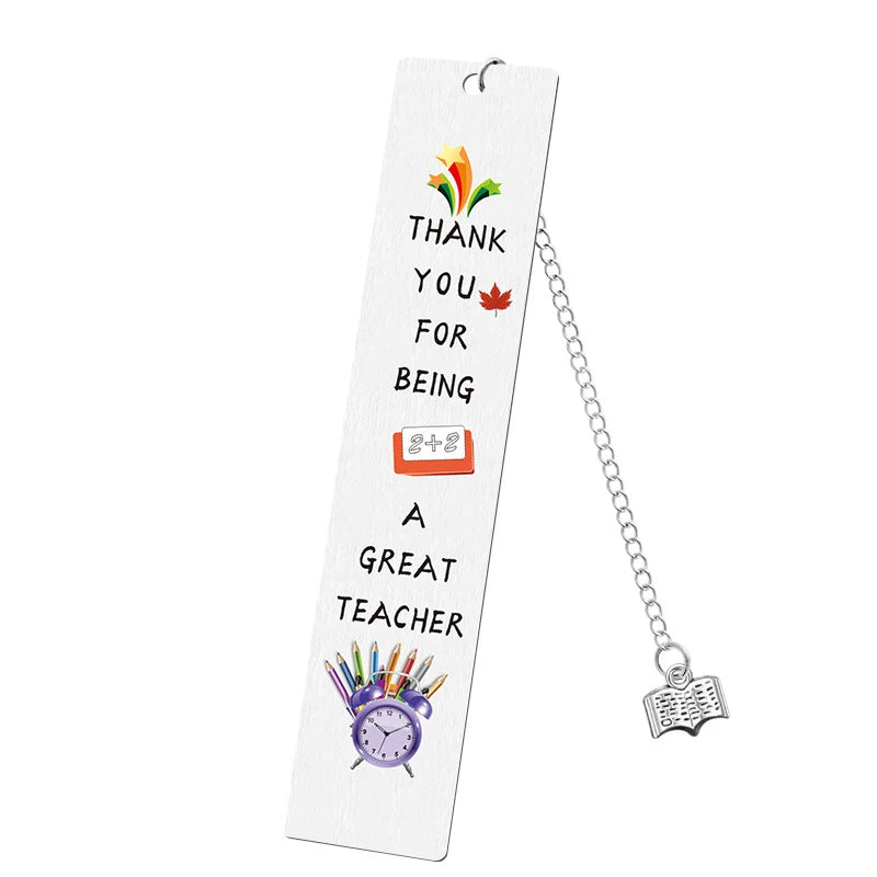 📚🌟 A Bookmark That Says “Thank You” – Colourful Steel Gift for Inspiring Teachers ✏️🍎 - ThiGui