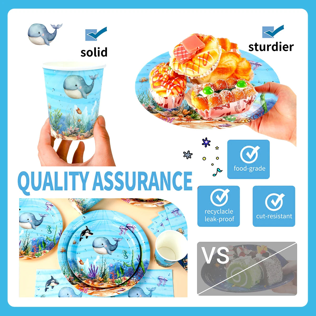 🐙🌊 Under the Sea Party Tableware – Ocean Fun for First Birthdays & Baby Showers! 🎂🐢 - ThiGui