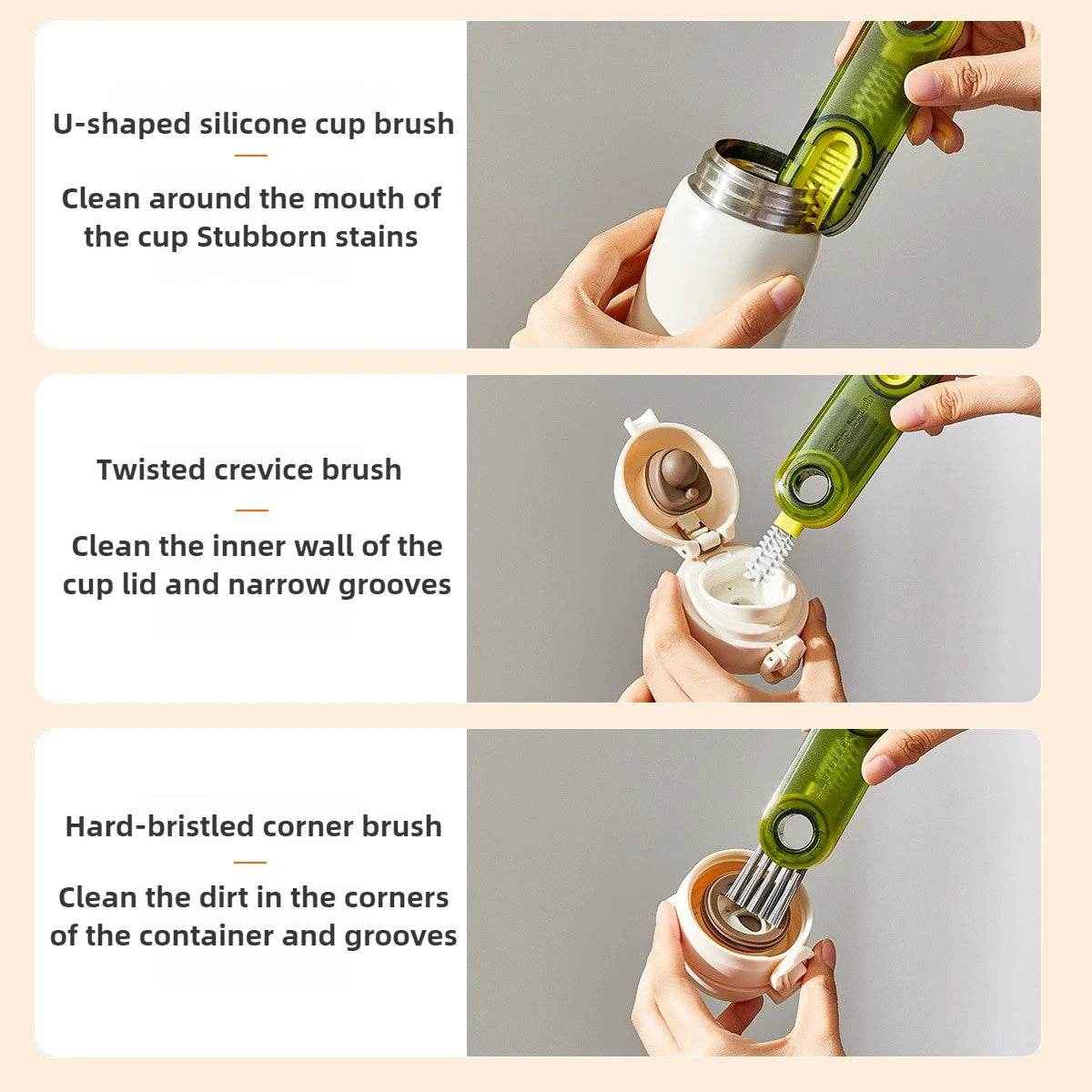 🍼3-in-1 Bottle Gap & Crevice Brush – A Tiny Cleaning Hero for Mum-Life Messes - ThiGui