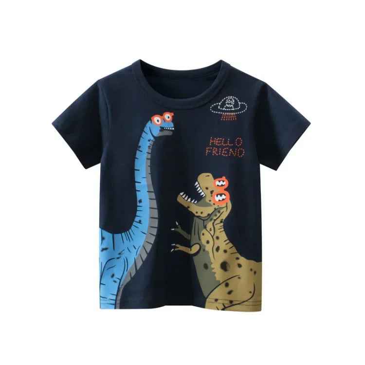 👕 Adorable Boys’ Summer Cotton Tees – Cartoon Fun for Ages 2-9! - ThiGui