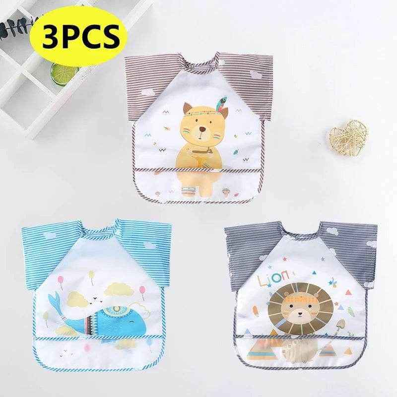 🍼Mess-Free Mealtimes with This Adorable Waterproof Long Sleeve Bib! - ThiGui