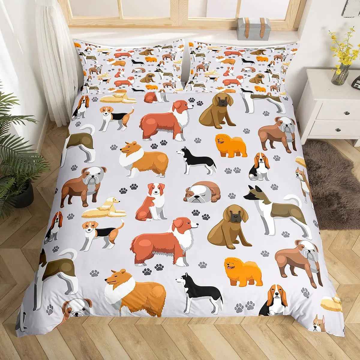 🐾Snuggle Up with a Frenchie! Adorable Bulldog Bedding Set for Little Dreamers 🐾 - ThiGui