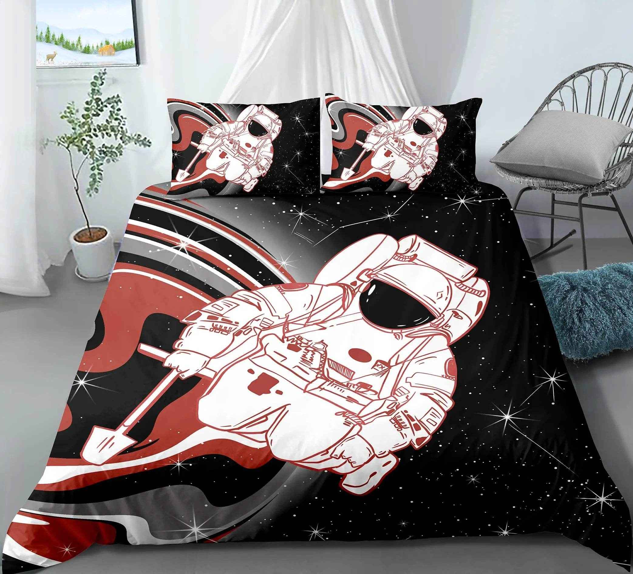🛸 3D Space Dreams Duvet – Astronaut Bedding for Little Galaxy Explorers! - ThiGui