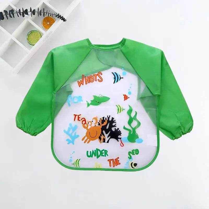 🍼Mess-Free Mealtimes with This Adorable Waterproof Long Sleeve Bib! - ThiGui