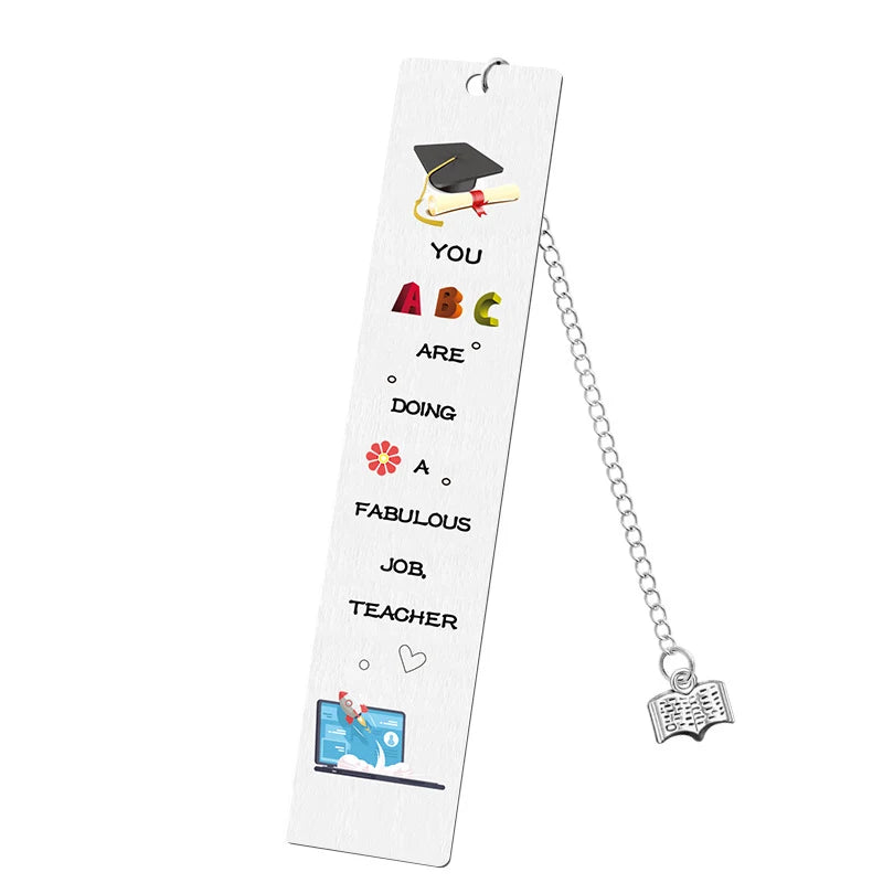 📚🌟 A Bookmark That Says “Thank You” – Colourful Steel Gift for Inspiring Teachers ✏️🍎 - ThiGui