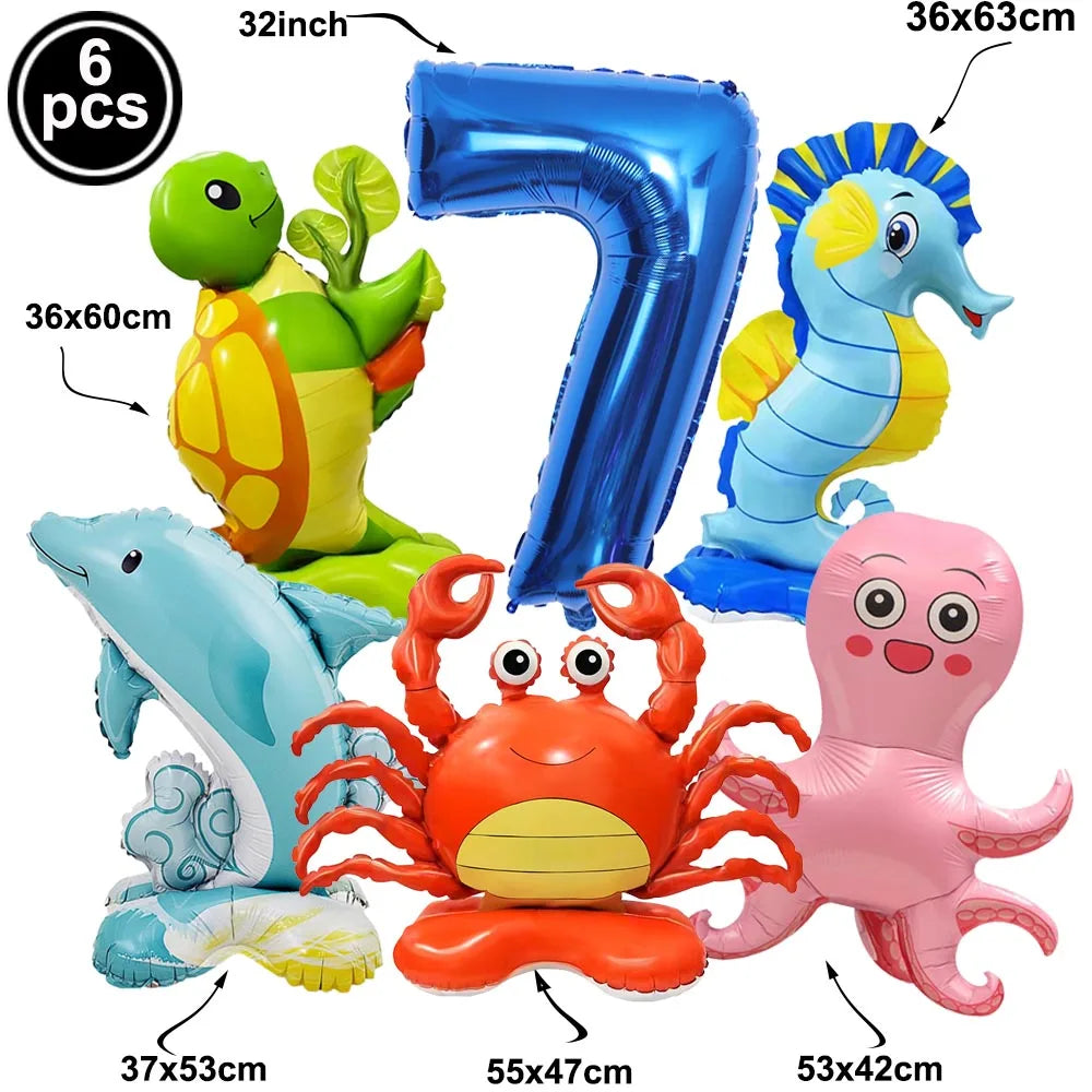 🐠 Under the Sea Birthday Balloon Set – Dive into a Magical Ocean Party! 🌊🎈 - ThiGui