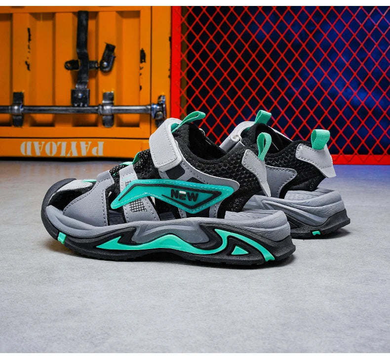 1.1 👟🌊 All-Terrain Adventure Sandals for Boys – Beach to Playground Ready! 🏖️🚀 - ThiGui