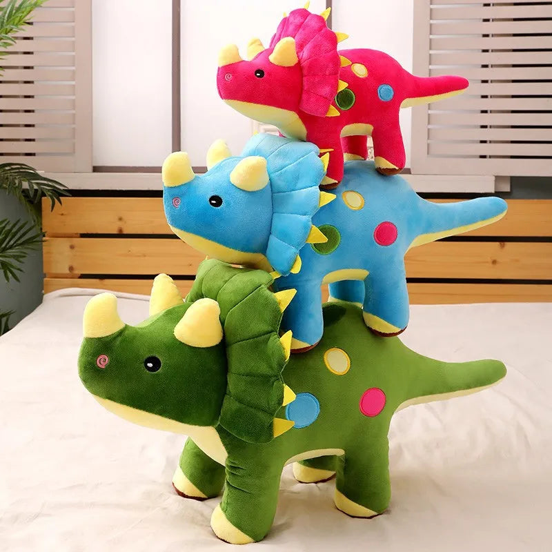 🦕 40cm Dino Buddies – Soft Triceratops & Stegosaurus Plush Pals! 💚🦴 - ThiGui
