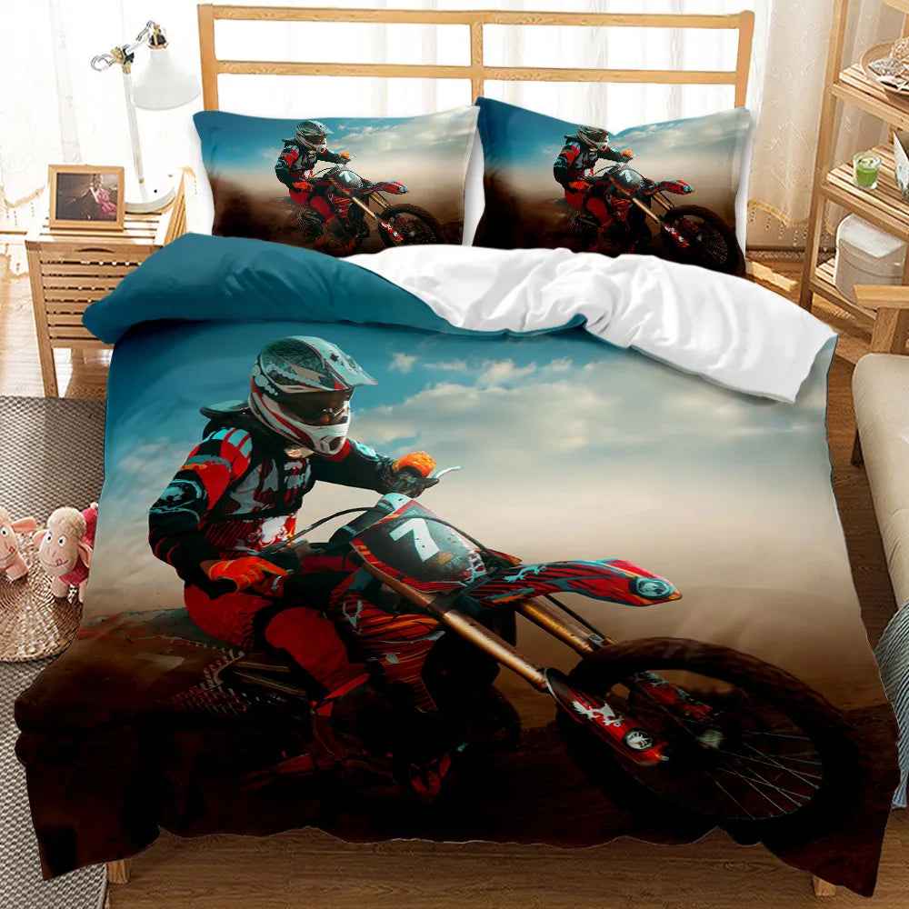 🏍️ Motocross Mania Duvet – Racing Bedding for Little Speed Lovers! - ThiGui