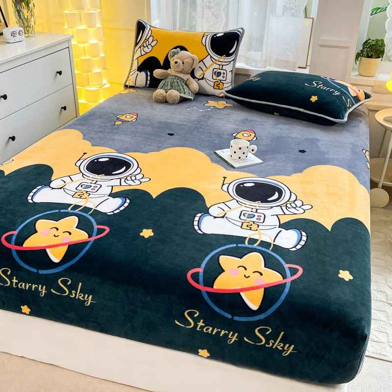 🛏️Snuggle-Ready! Ultra-Soft Velvet Fitted Sheet for Winter Nights - ThiGui