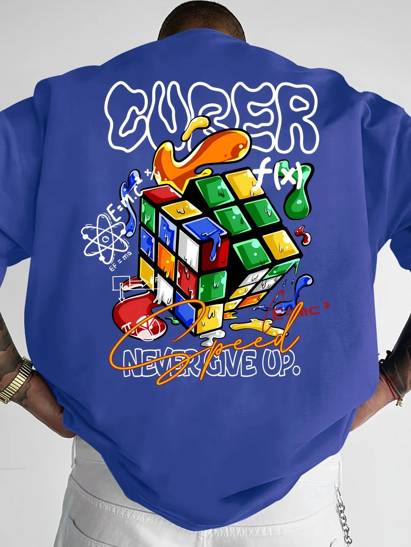 Graffiti Cube Pattern Tee 🎨🔥 Loose Fit Summer Streetwear T-Shirt - ThiGui