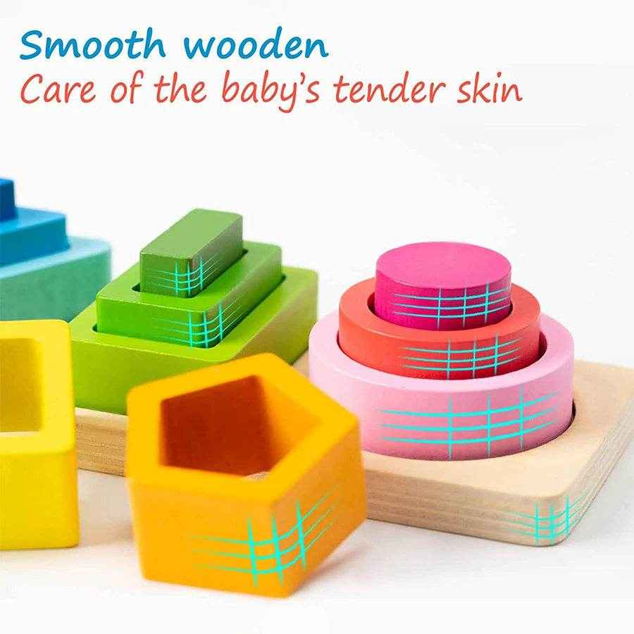 🌳Montessori Magic: Wooden Sorting & Stacking Fun for Curious Little Hands - ThiGui