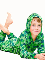 Creeper Game Character Costume 💚🎮 Fun Hooded Boys Jumpsuit - ThiGui