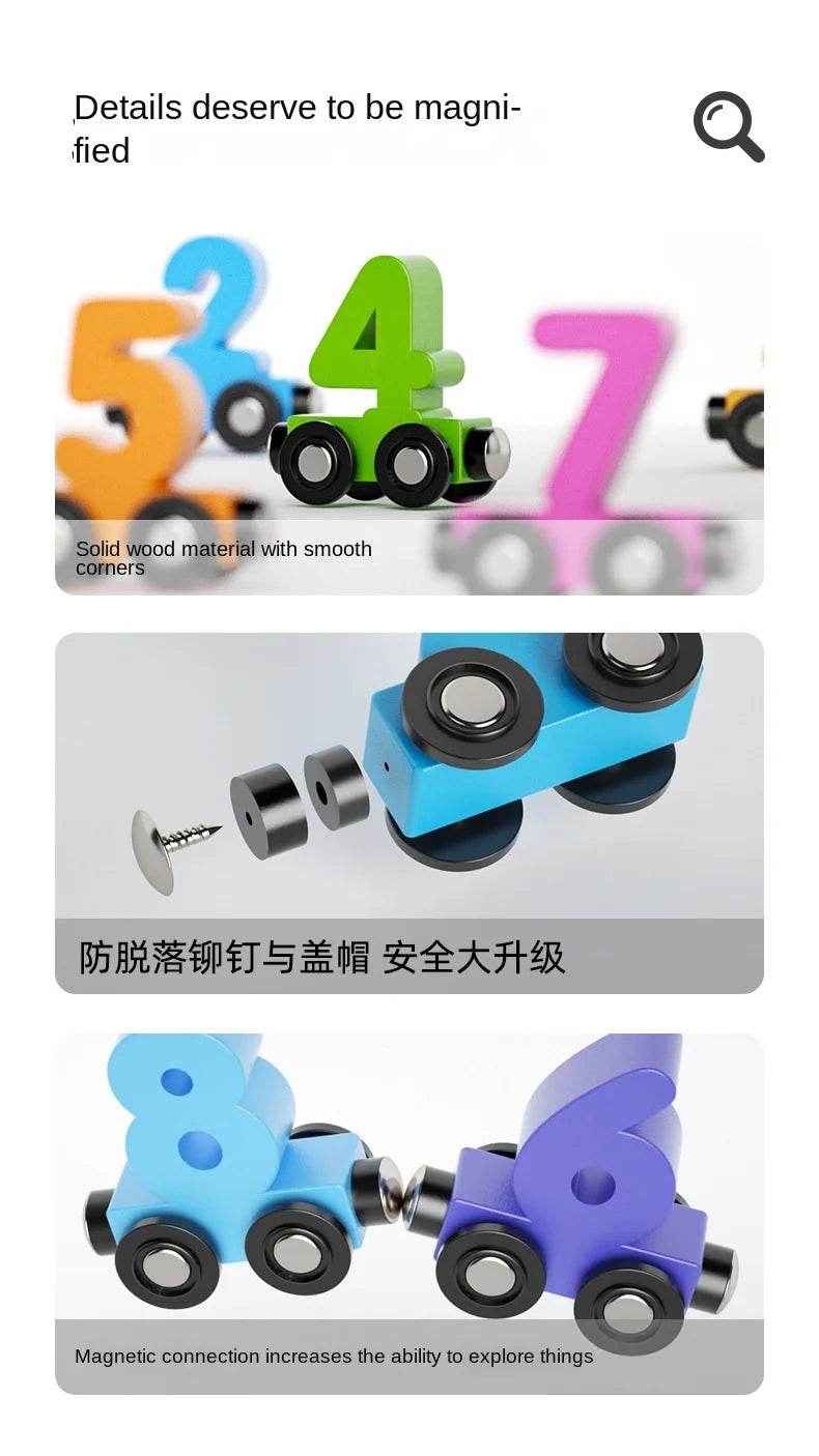 🧲Choo-Choo Count & Learn – Magnetic Wooden Train with Numbers for Curious Little Conductors - ThiGui