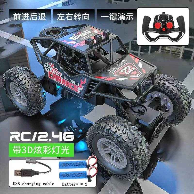 🎮Remote Control Stunt Car with Flashing Lights for Boys Who Love Speed and Glow-in-the-Dark Races - ThiGui
