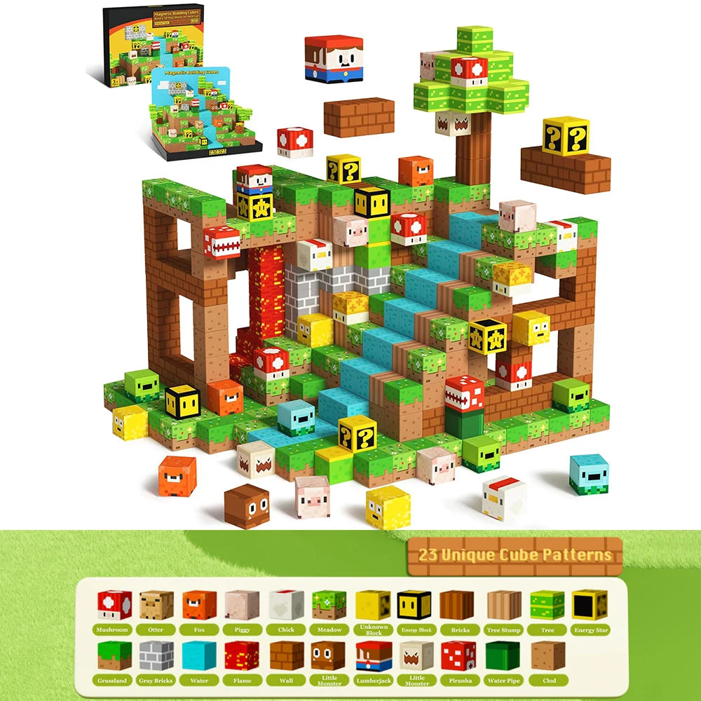 🧲 Build & Imagine! Magnetic Mine World Cube Set for Kids – Craft, Create, and Play 🎮🌍 - ThiGui
