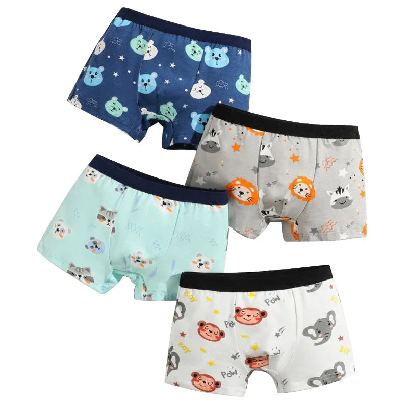 🦕🩲 Boys’ Dino Boxer Briefs – Soft Cotton Comfort in Fun Cartoon Multipacks! 🎨🧺 - ThiGui