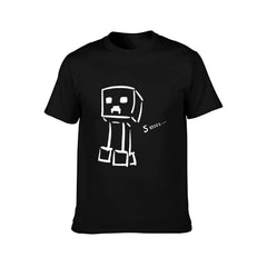 Creeper Sketch Gamer Tee 💚🎮 Soft Cotton Cool for Minecraft Fans - ThiGui