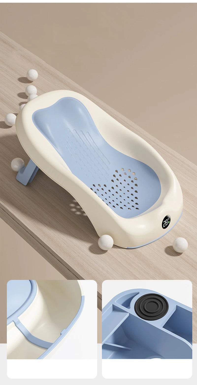 🛁💡Smart Folding Baby Bath – Comfy, Safe & Temperature Aware! 🍼🌡️ - ThiGui
