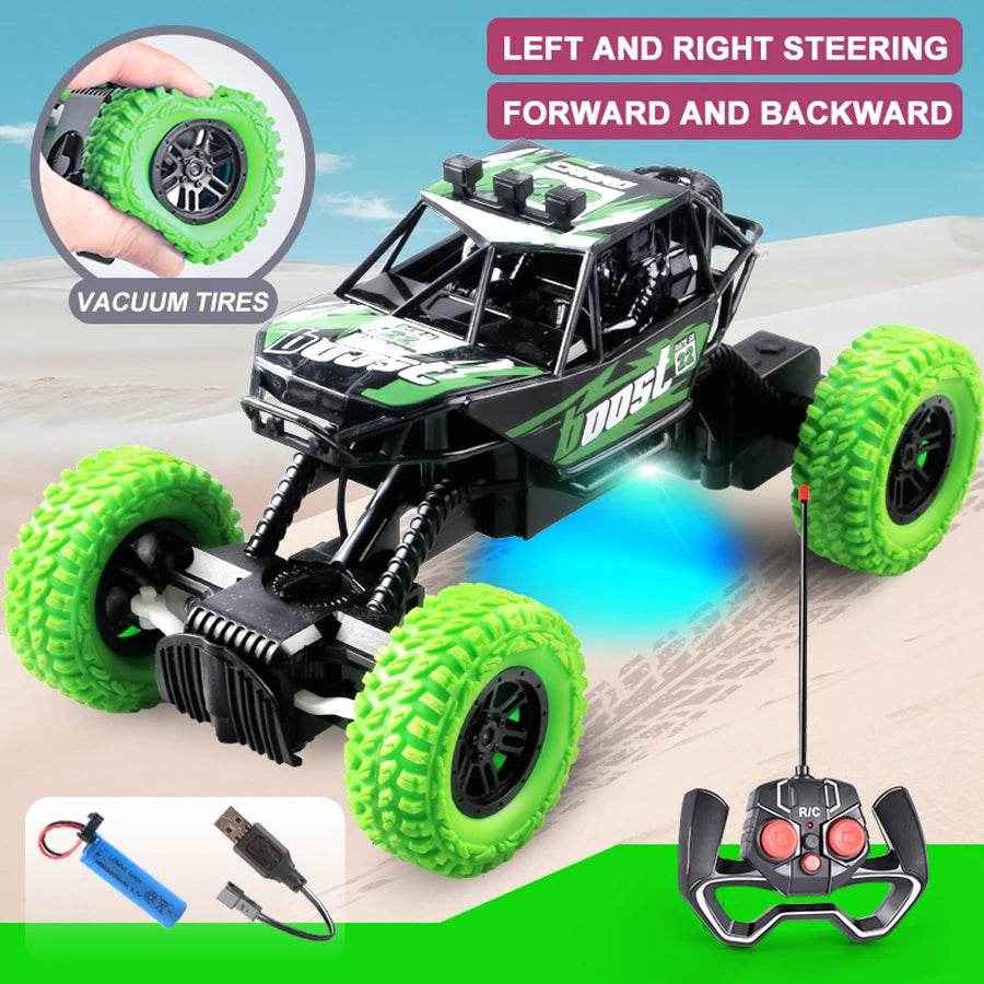 🎮Remote Control Stunt Car with Flashing Lights for Boys Who Love Speed and Glow-in-the-Dark Races - ThiGui