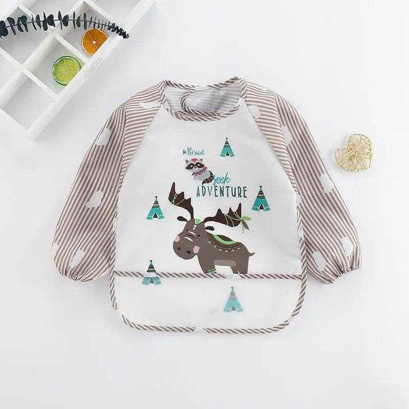 🍼Mess-Free Mealtimes with This Adorable Waterproof Long Sleeve Bib! - ThiGui