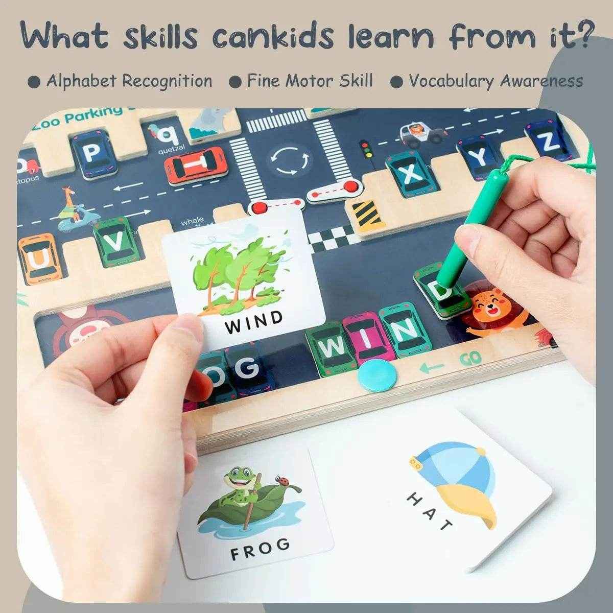 🚗Magnetic Alphabet Maze – A Fun Way to Learn Letters and Park Cars! - ThiGui