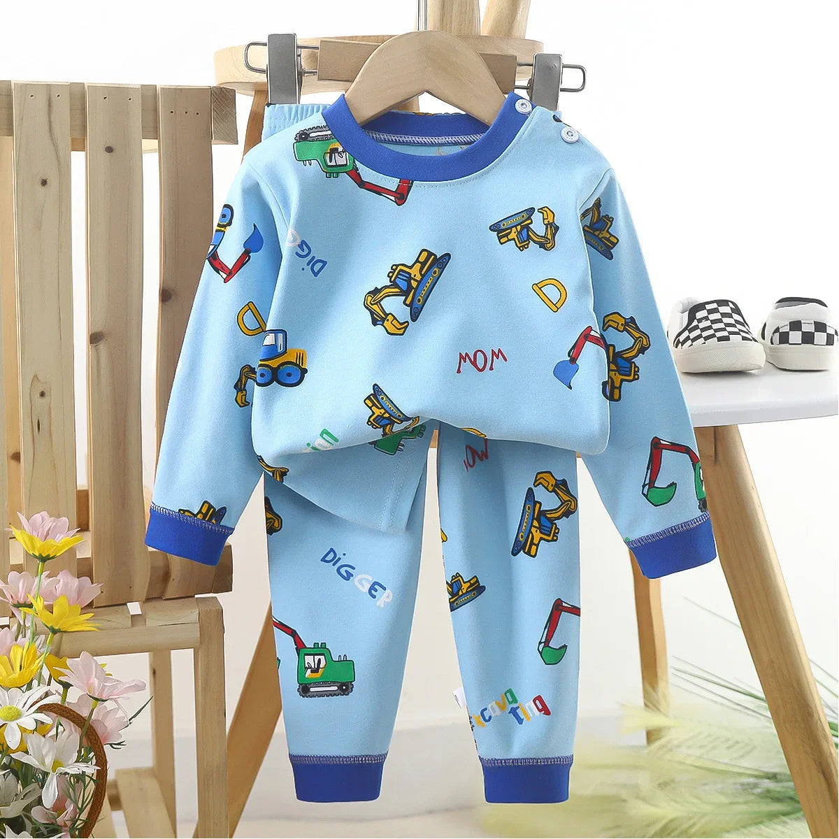 🐻 Cute Bear Pajama Set – Snuggly Autumn Sleepwear for Your Little Cub! 🌙🧒 - ThiGui