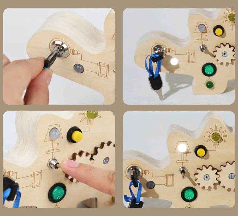 🌳Ultimate Montessori Busy Board – Light-Up Steering Wheel Fun for Curious Little Explorers! - ThiGui
