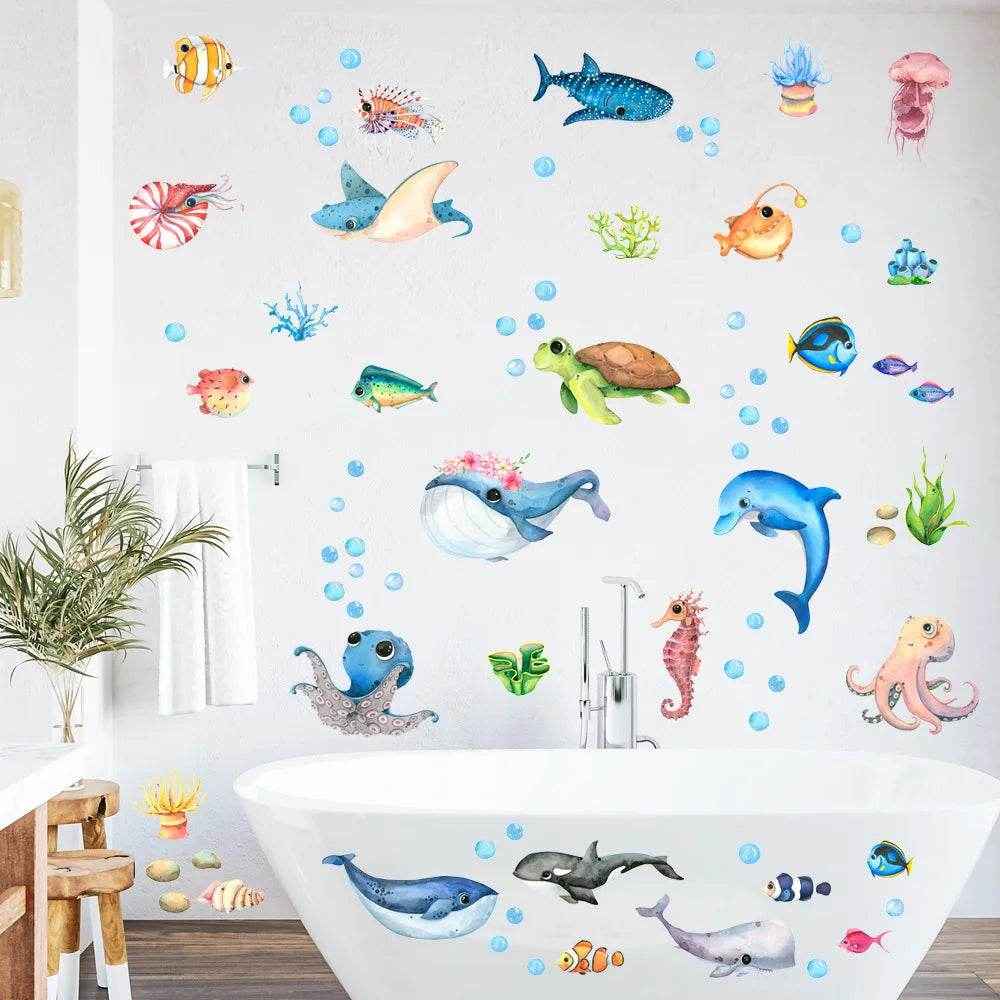 🐠 Under-the-Sea Wonder – Marine Life Wall Stickers to Transform Any Room into an Ocean Adventure! - ThiGui