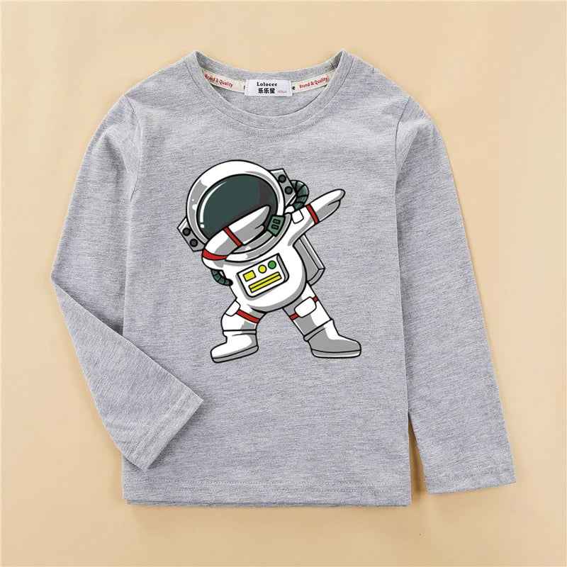 🚀 Out-of-This-World Style! Astronaut Long Sleeve Tee for Boys (3–14Y) 🌌🧒 - ThiGui