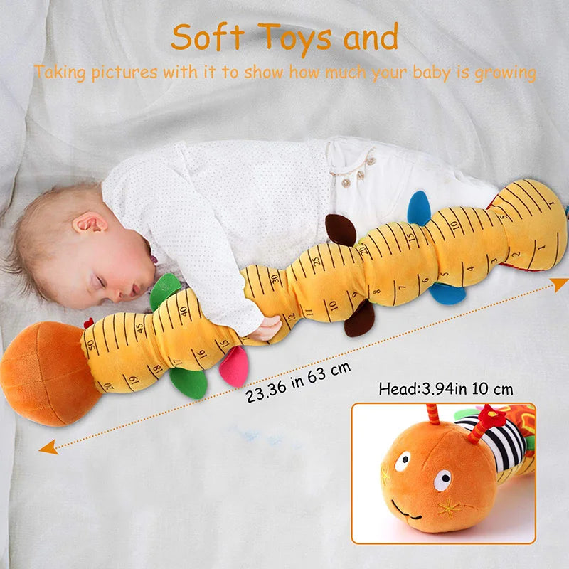 🎵 Snuggle & Shake! Soft Baby Caterpillar Rattle Toy for Newborns 👶✨ - ThiGui