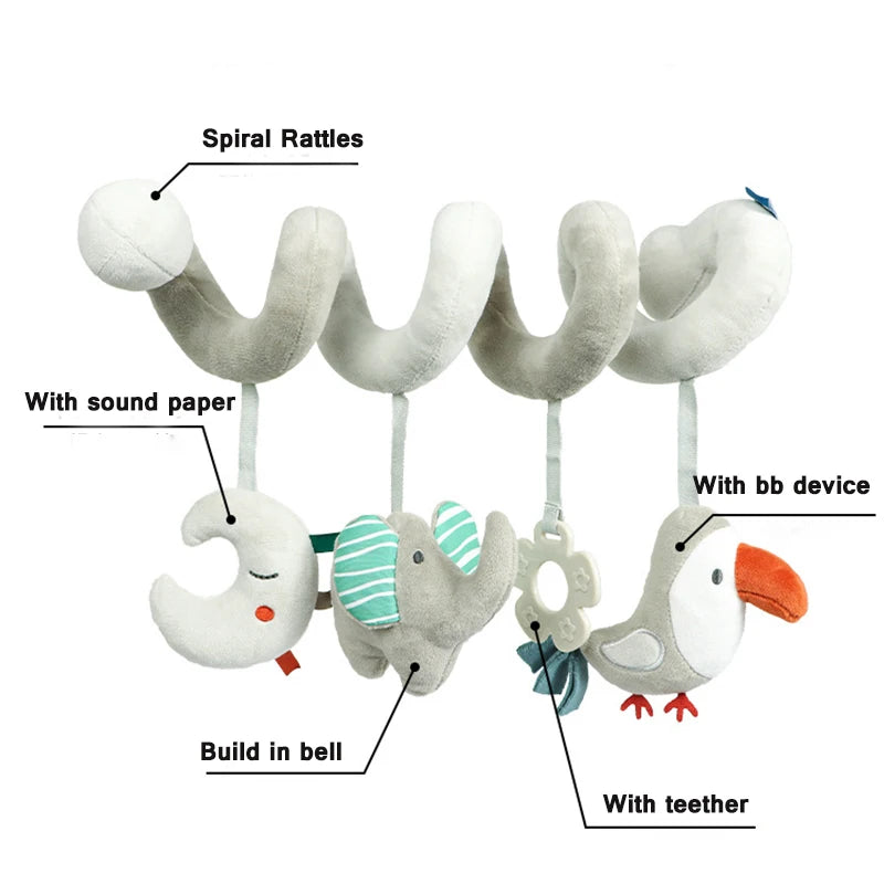 🐘 Snuggle, Shake & Smile! Hanging Plush Animal Rattles for Baby’s First Year 🍼💕 - ThiGui