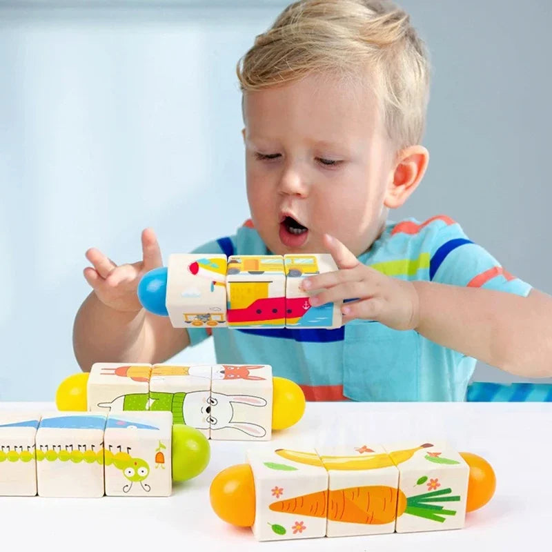 🧩 Spin & Match Wooden Puzzle – 3D Animal Block Fun for Clever Little Learners! 🐘🎨 - ThiGui