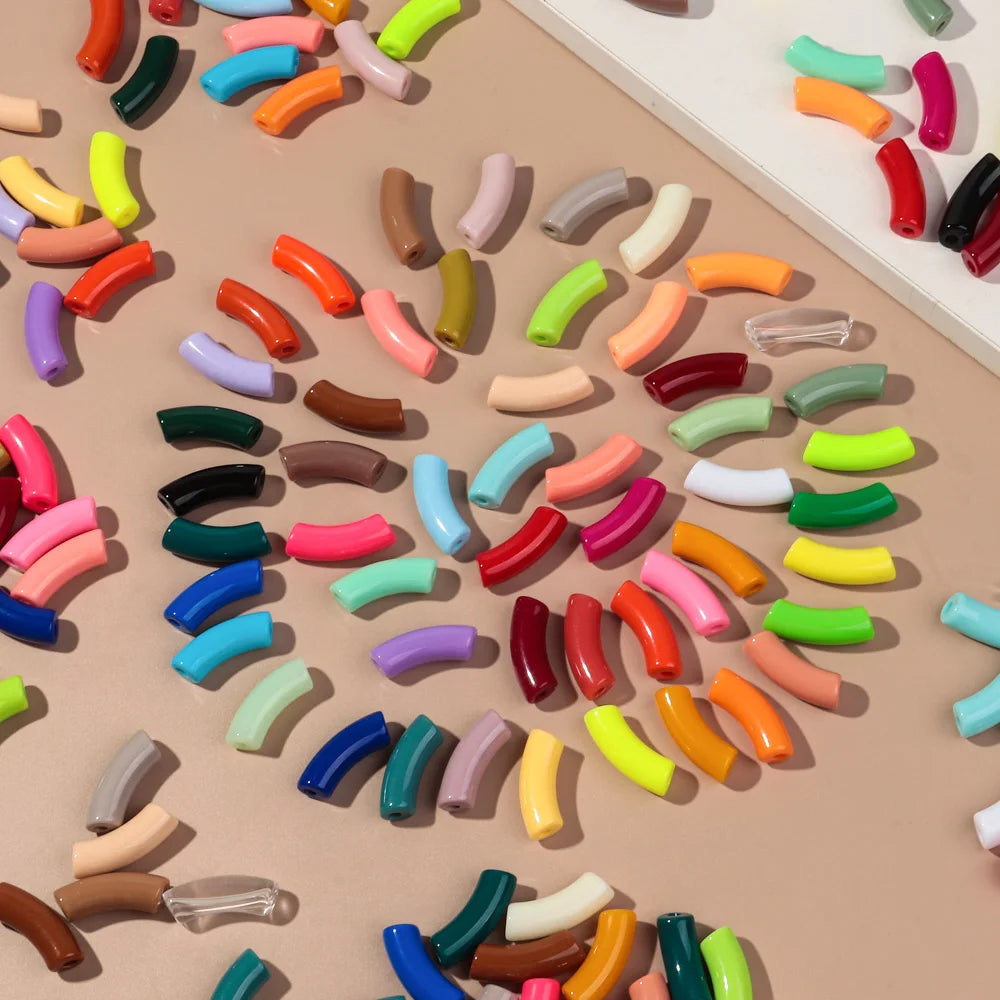 🌈 Lot de 20 Perles Tubes Arc-en-ciel – Idéal pour Créer des Bijoux Colorés et Fun ! 💫🧵 - ThiGui