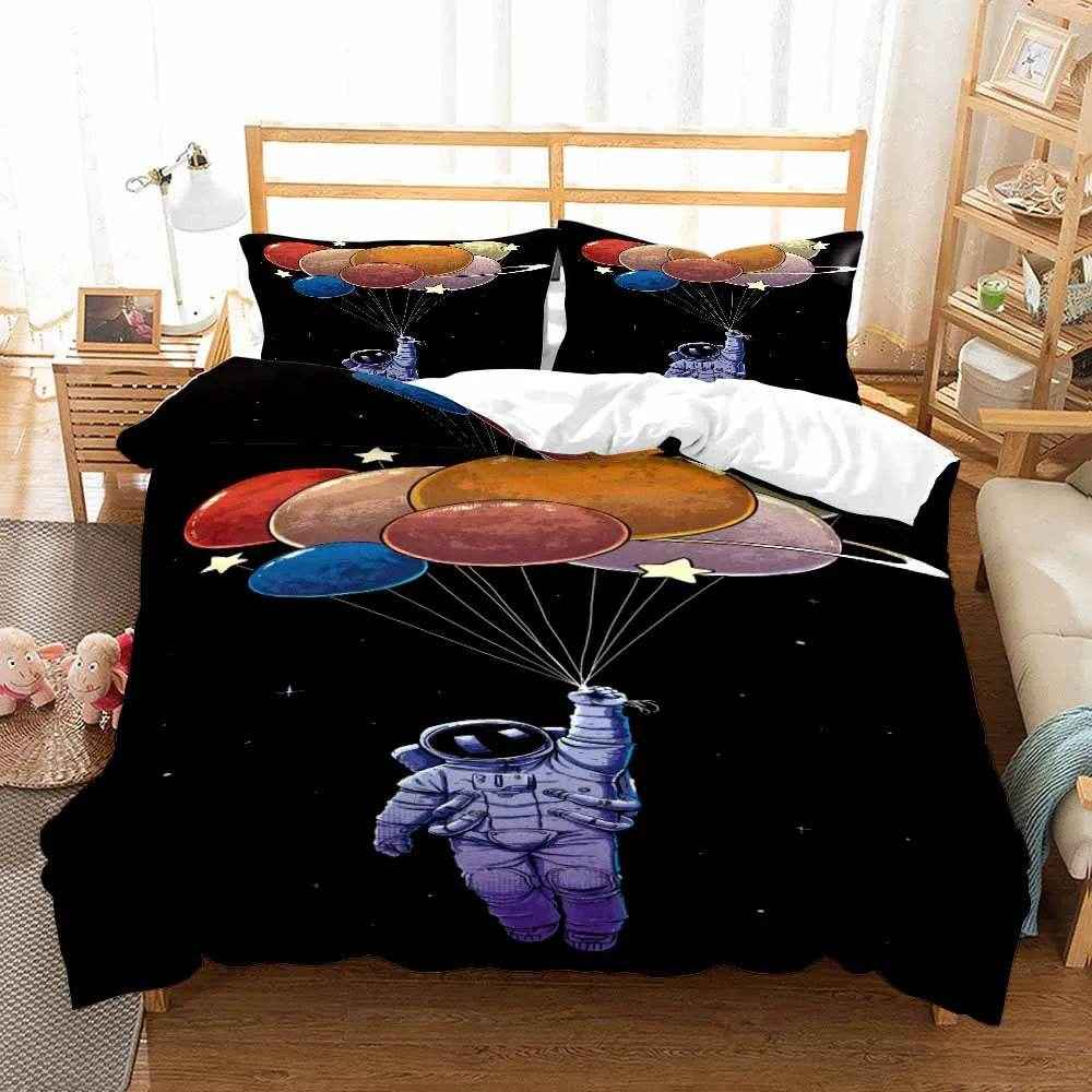 🛸 3D Space Dreams Duvet – Astronaut Bedding for Little Galaxy Explorers! - ThiGui