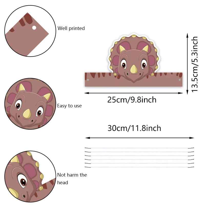 🦖 Dino Birthday Party Set – Hats, Glasses & Giggles for Your Little T-Rex! 🎉🦕 - ThiGui