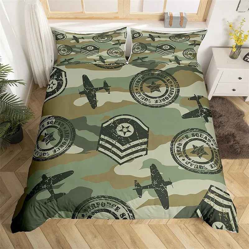 ✈️ Soaring into Sweet Dreams – Cartoon Airplane Bedding Set for Boys - ThiGui