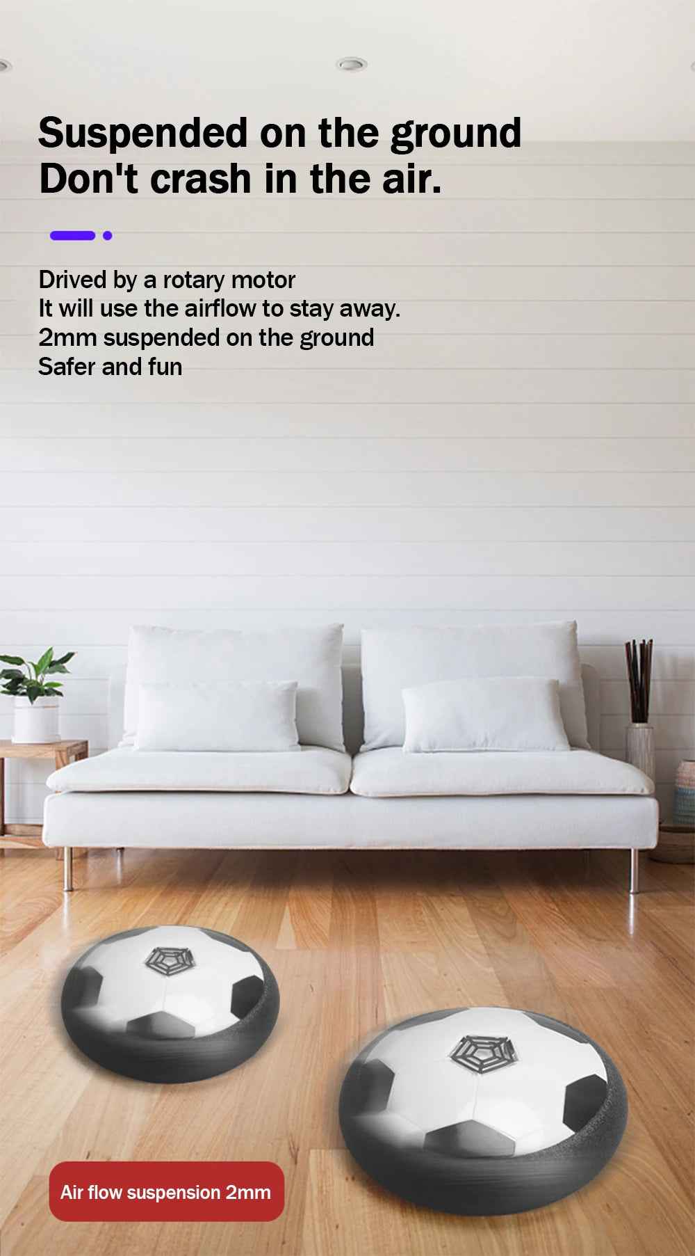 ⚽Indoor Hover Soccer Ball for Boys with Lights and Air Cushion for Active Play Anywhere - ThiGui