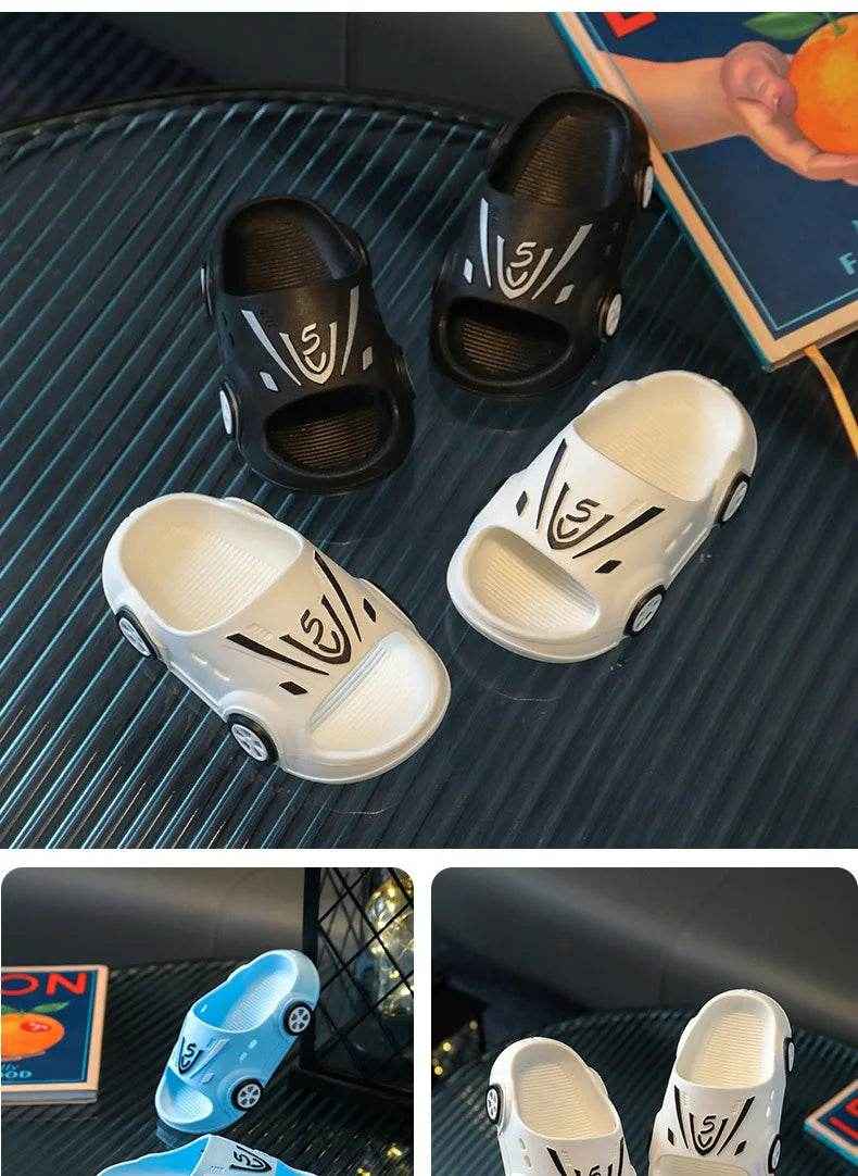 👟Vroom Vroom! Cool Cartoon Car Slippers for Boys – Comfy, Grippy & Super Fun! - ThiGui