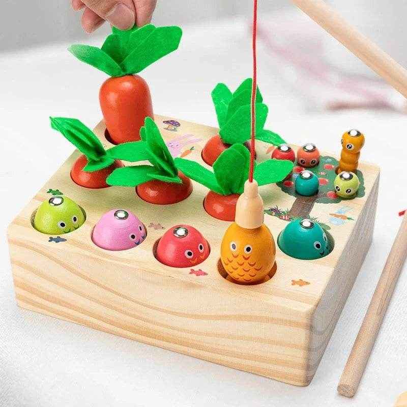 🌳Little Hands Harvest – Wooden Carrot Game for Smart Sorting & Sensory Fun - ThiGui