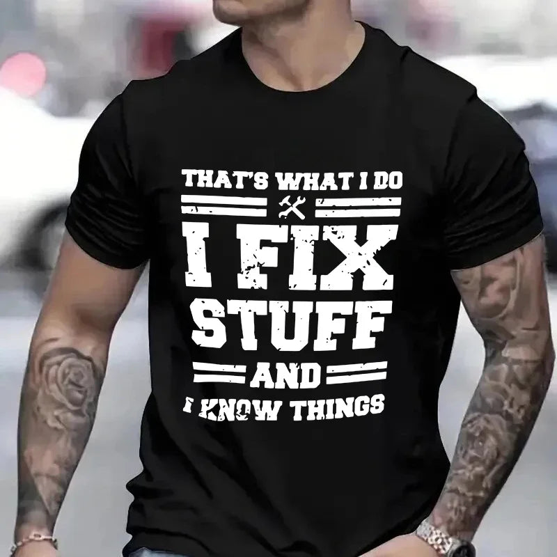 I Fix Stuff Dad Tee 🔧😎 Funny Mechanic Shirt for Handy Heroes - ThiGui